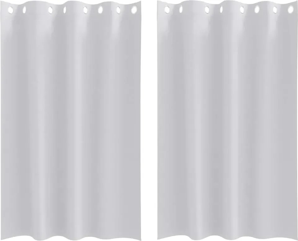 vidaXL Fekete Függöny Gyűrűkkel 2 pcs Halvány szürke 175 x 140 cm
