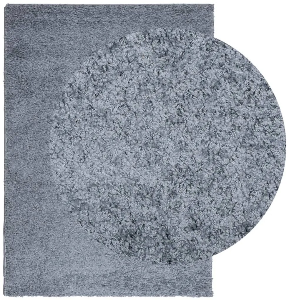 PAMPLONA kék magas szálú bolyhos modern szőnyeg 200 x 280 cm