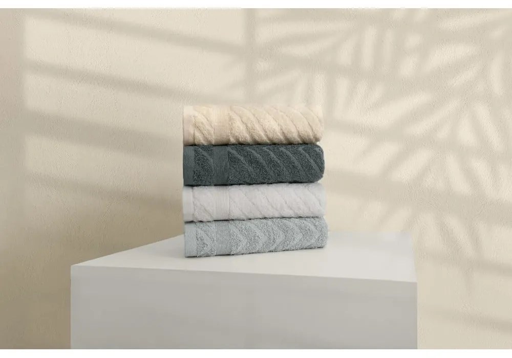 Sárga-szürke frottír pamut törölköző szett 4 db-os 50x90 cm – Foutastic