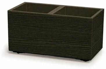 MADERA SQUARE ECO WOOD virágtartó 57,7 cm, sötétbarna, S