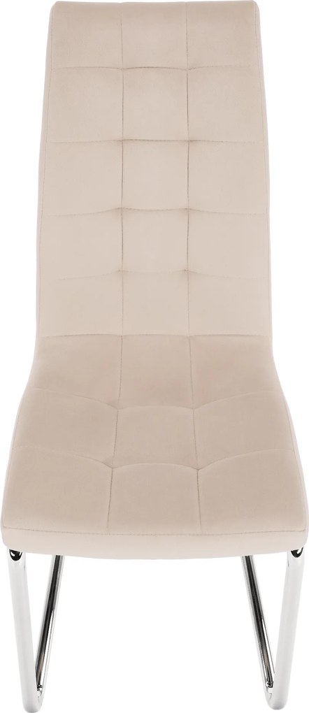 Étkezőszék, bézs Dulux Velvet szövet/króm, SALOMA NEW