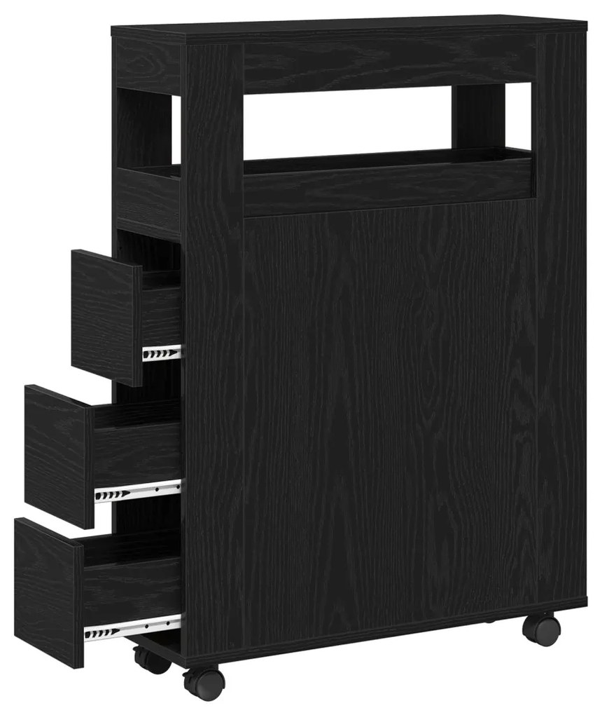 Keskeny Fürdőszobai Szekrény Musta tammi 65 x 23 x 87 cm