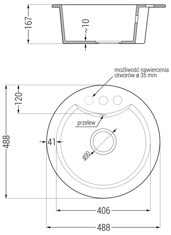 Mexen Diego, 1 kamrás gránit mosogató 488x488x167 mm és Elia mosogató csaptelep, fekete, 6512-77-670101-70