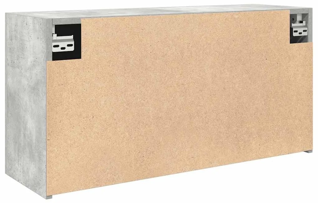 betonszürke szerelt fa fali fürdőszobaszekrény 80 x 25 x 40 cm