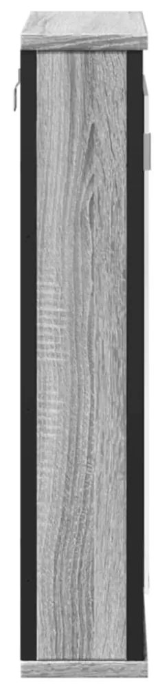 szürke sonoma szerelt fa tükrös szekrény 42x12x60 cm