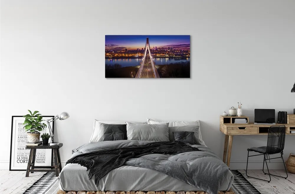 Canvas képek Varsó panoráma folyó híd 100x50 cm