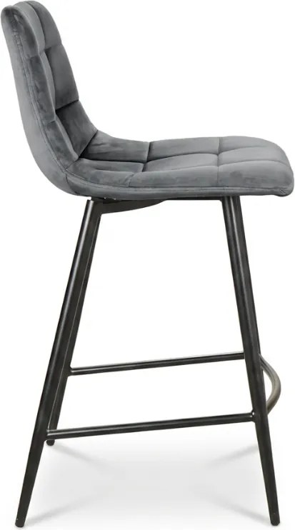 MILA VELVET szürke bárszék fekete lábakkal