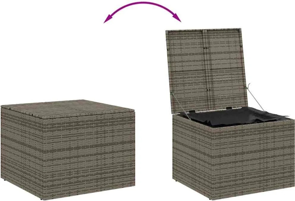 vidaXL szürke polyrattan kerti tárolóláda 291 L