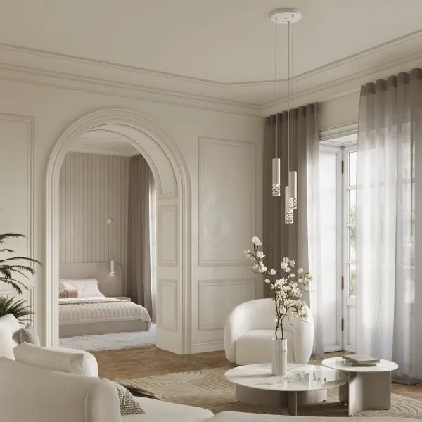 Sollux SL.1694 - Csillár zsinóron LIRO 3xGU10/10W/230V fehér