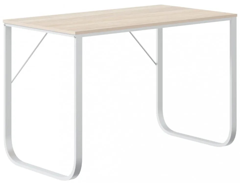 vidaXL fehér-tölgyszínű forgácslap számítógépasztal 110 x 60 x 73 cm
