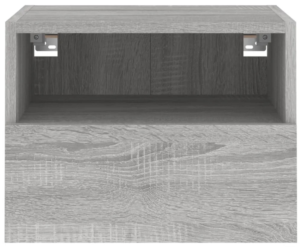 2 db szürke sonoma szerelt fa fali TV-szekrény 40 x 30 x 30 cm