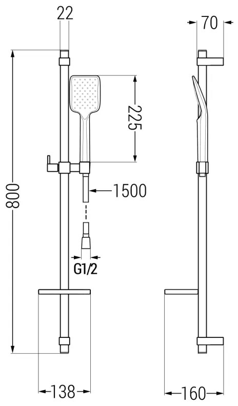 Mexen Royo fürdőkészlet DQ62, fehér - 72213DQ62-20