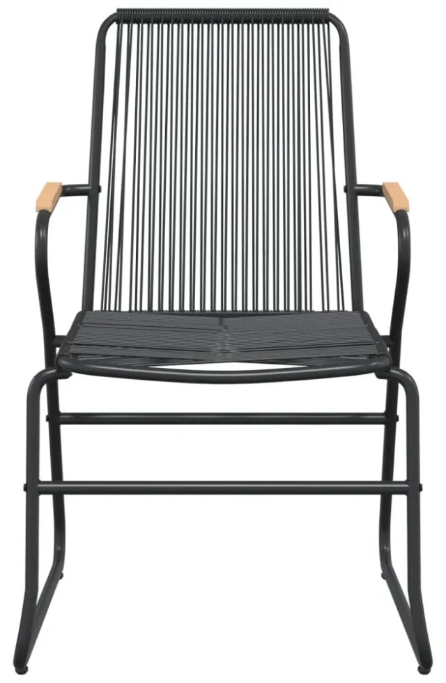 vidaXL 7 részes fekete PVC rattan kerti étkezőgarnitúra