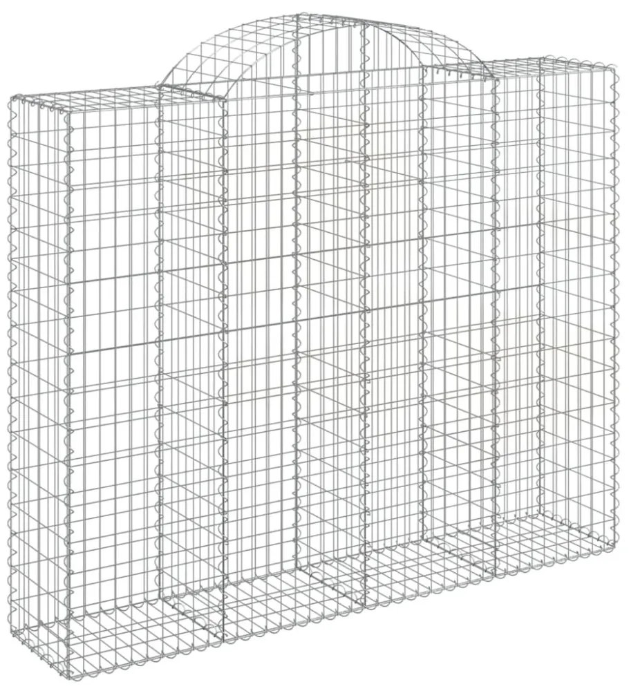 vidaXL 10 db íves horganyzott vas gabion kosár 200x50x160/180 cm