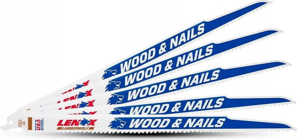 Lenox fűrészlap fa szablyafűrészhez 305mm-es szegekkel 5 db