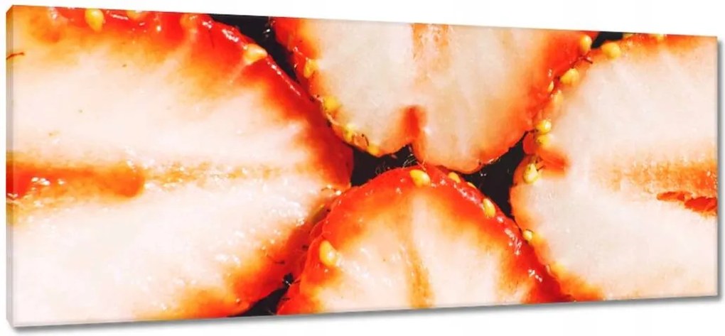 Vászonkép 100x40 Eper szeletek