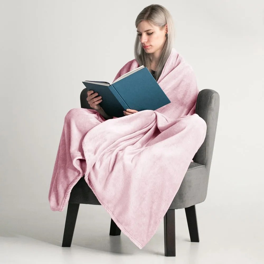 Mic világos rózsaszín mikroszálas takaró, 150 x 200 cm - DecoKing