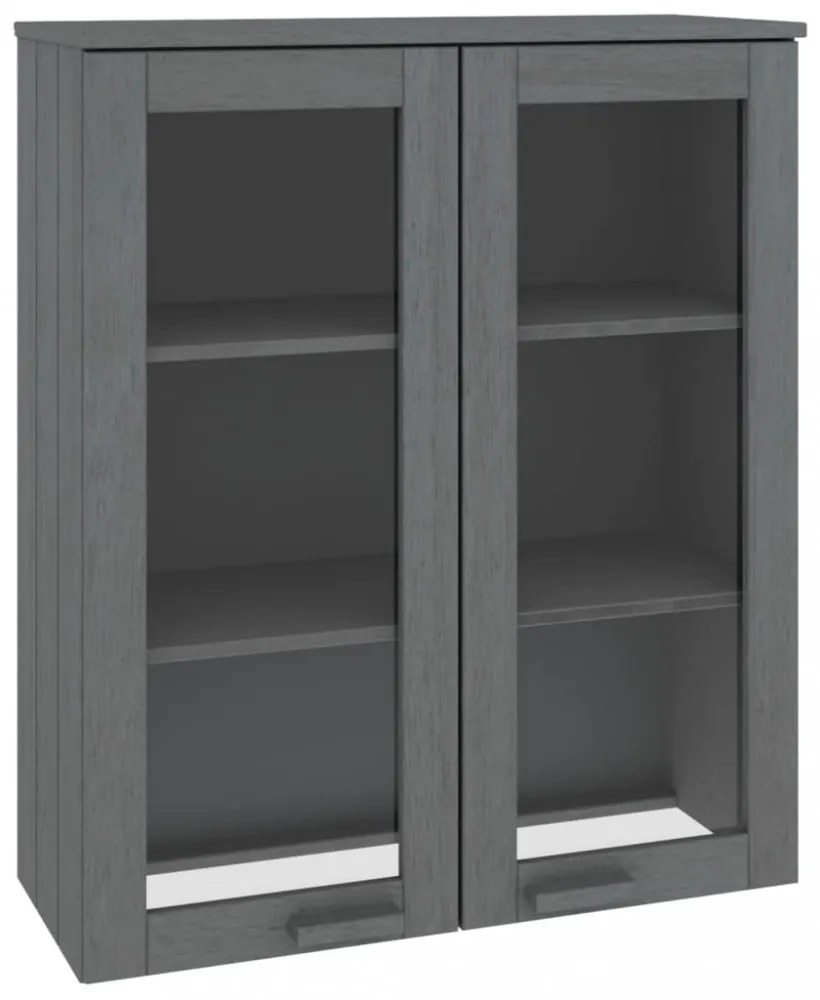 HAMAR sötétszürke tömör fenyőfa felső szekrény 85 x 35 x 100 cm