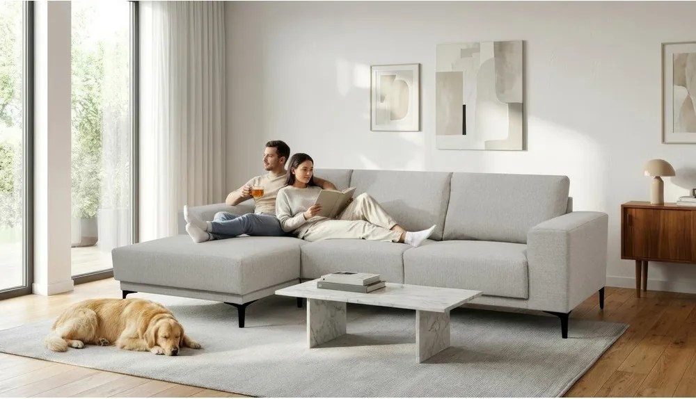 Szürke sarokkanapé (bal oldali) Chile – Scandic