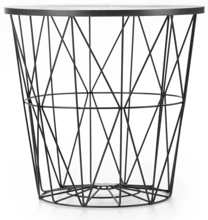 HARISSA konferenciás asztal 41x42 cm fekete/márvány dekor