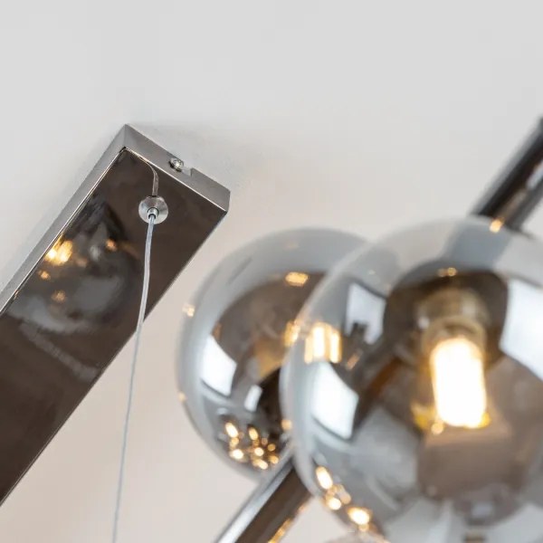 Brilagi - LED csillár huzalon MILLA 10xG9/3W/230V fekete króm/füstszínű