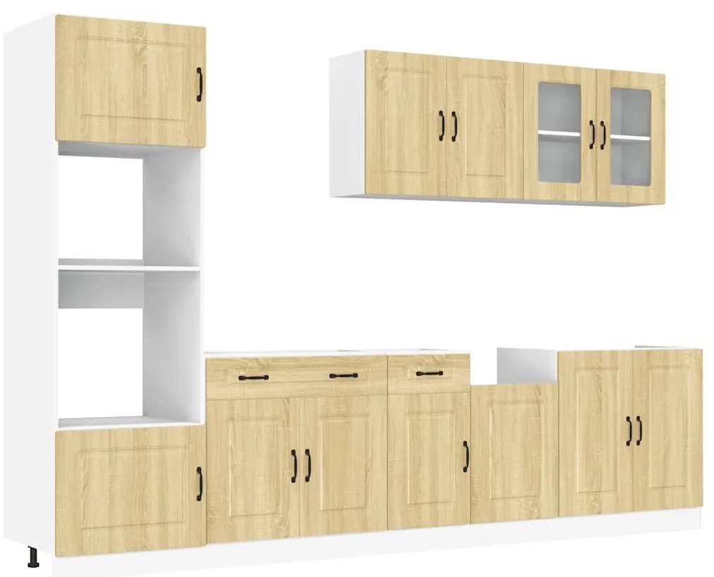 vidaXL 7 részes konyhaszekrény szett Kalmar sonoma tölgy műszaki fa