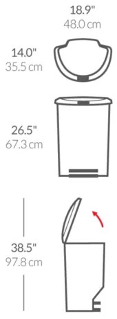 Simplehuman Pedálos szemetes 50 l, fekete