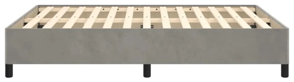 világosszürke bársony ágykeret matrac nélkül 140x200 cm