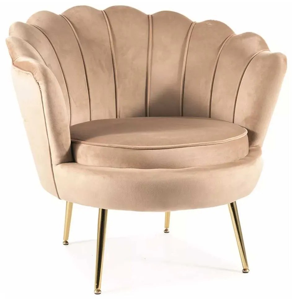 Ionia Velvet fotel, bézs