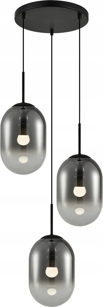 Led-es Függőlámpa Alias Black 3xE14 kör