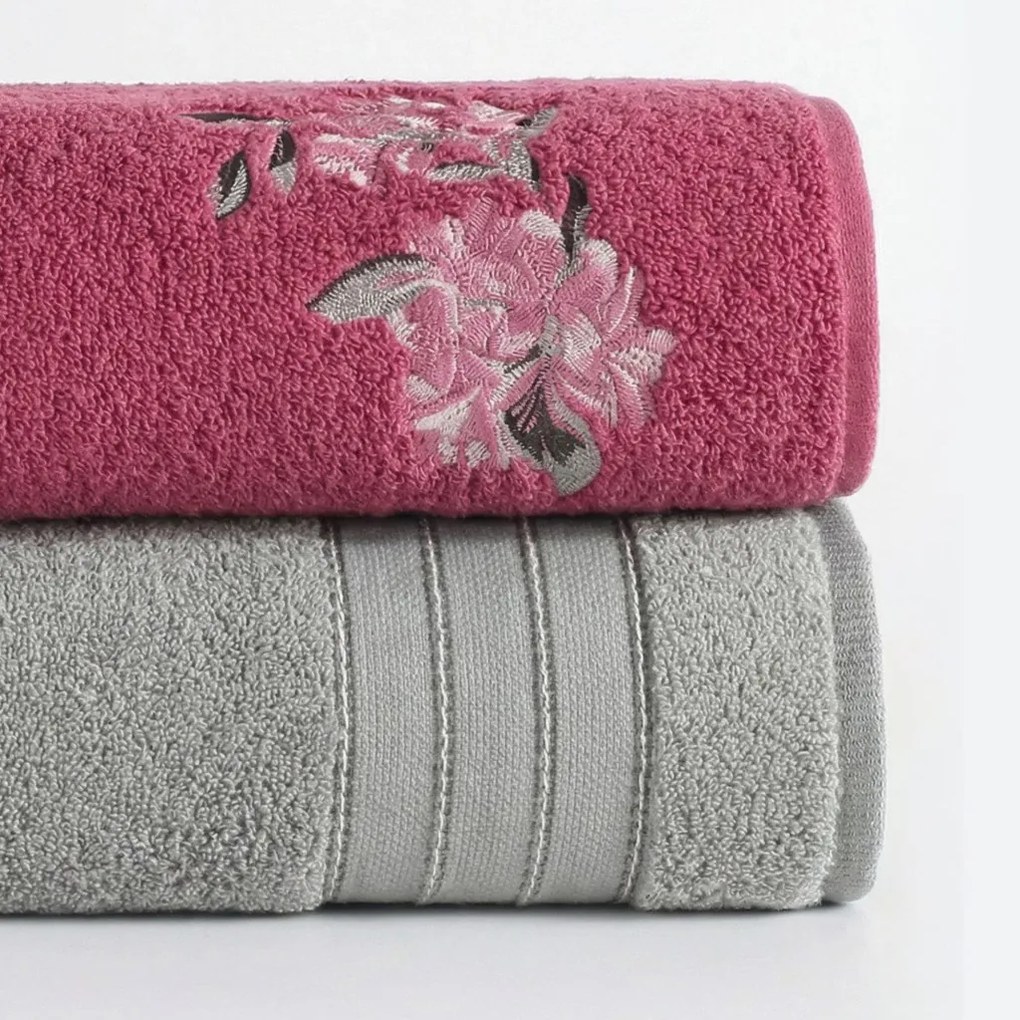 Színes hamam törölközőszett szürke–rózsaszín