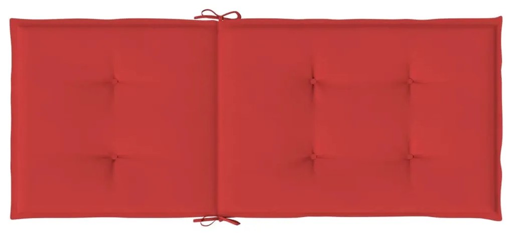 6 db piros szövet kerti magas háttámlájú székpárna 120x50x3 cm