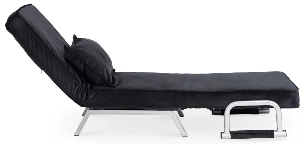 Ágyazható Fotel BART Fekete Bársony Kárpittal.