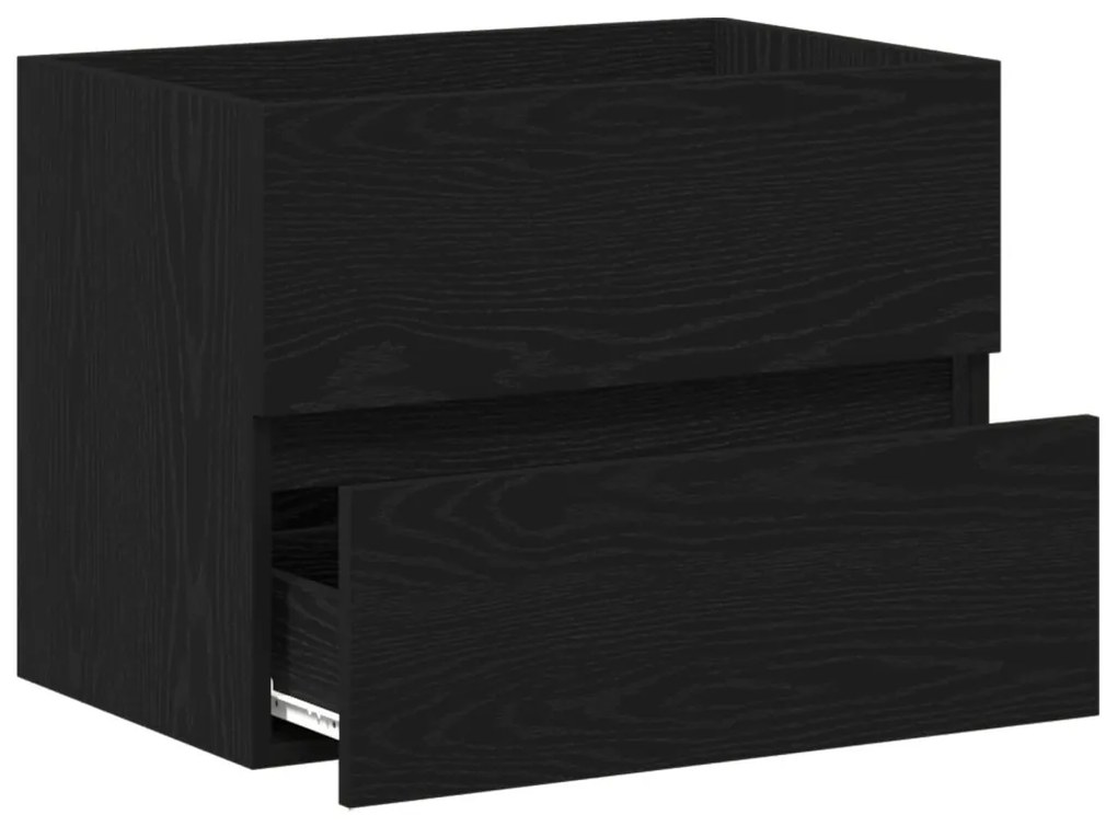 Mosdószekrény fekete tölgy 60x38,5x45 cm rétegelt lemez