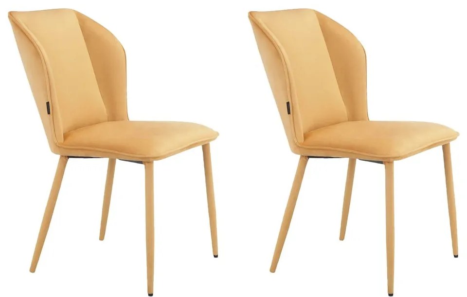 Sárga bársony étkezőszék szett 2 db-os Wilma – Støraa