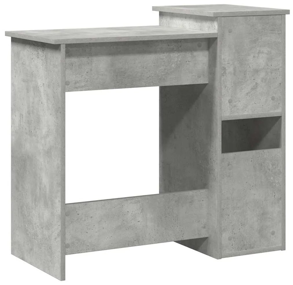 betonszürke forgácslap íróasztal polcokkal 84x40x78 cm