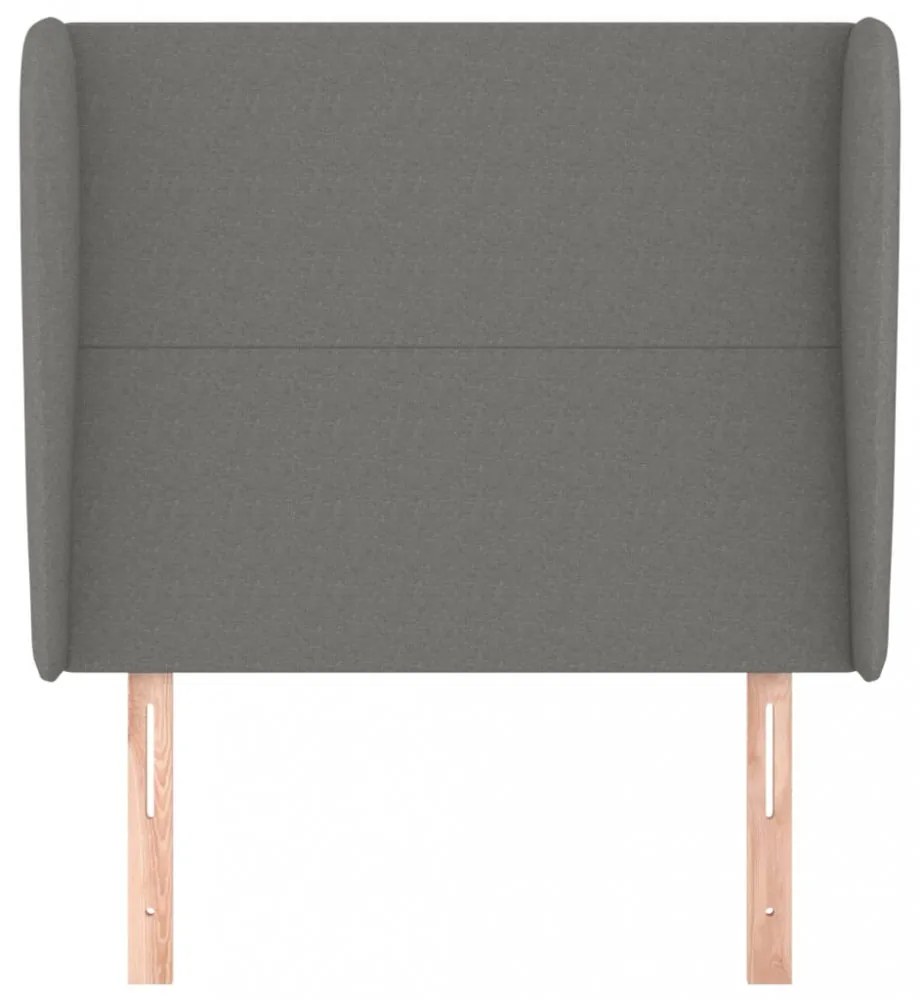 sötétszürke szövet fejtámla szárnyakkal 103 x 23 x 118/128 cm
