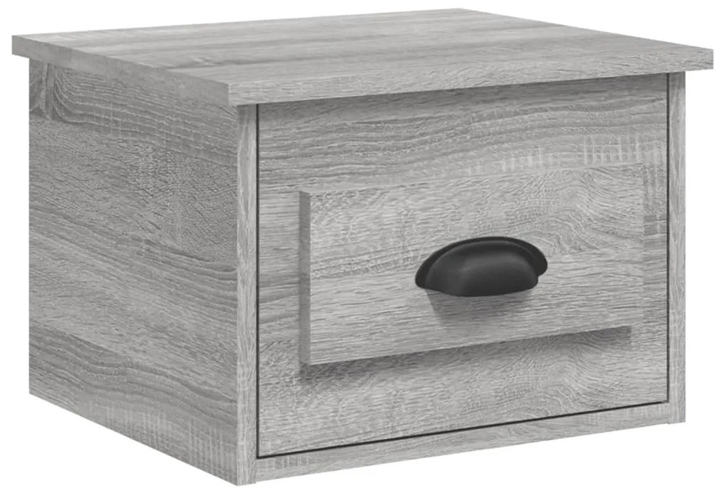 2 db szürke sonoma falra szerelhető éjjeliszekrény 41,5x36x28cm