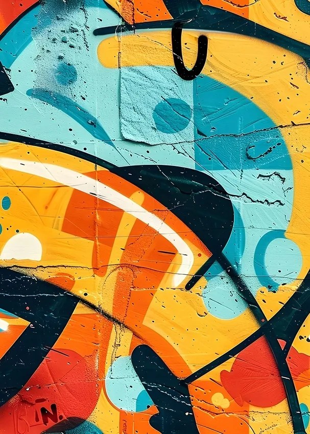 Graffiti Színes Poszter 40x50cm absztrakt kép #395