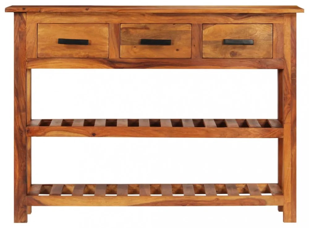 3 fiókos tömör akácfa tálalószekrény 110 x 30 x 80 cm