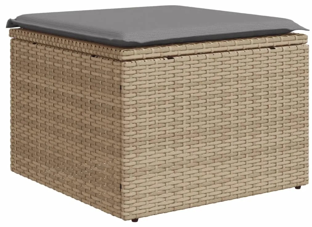 vidaXL bézs polyrattan kerti szék párnával 55 x 55 x 37 cm