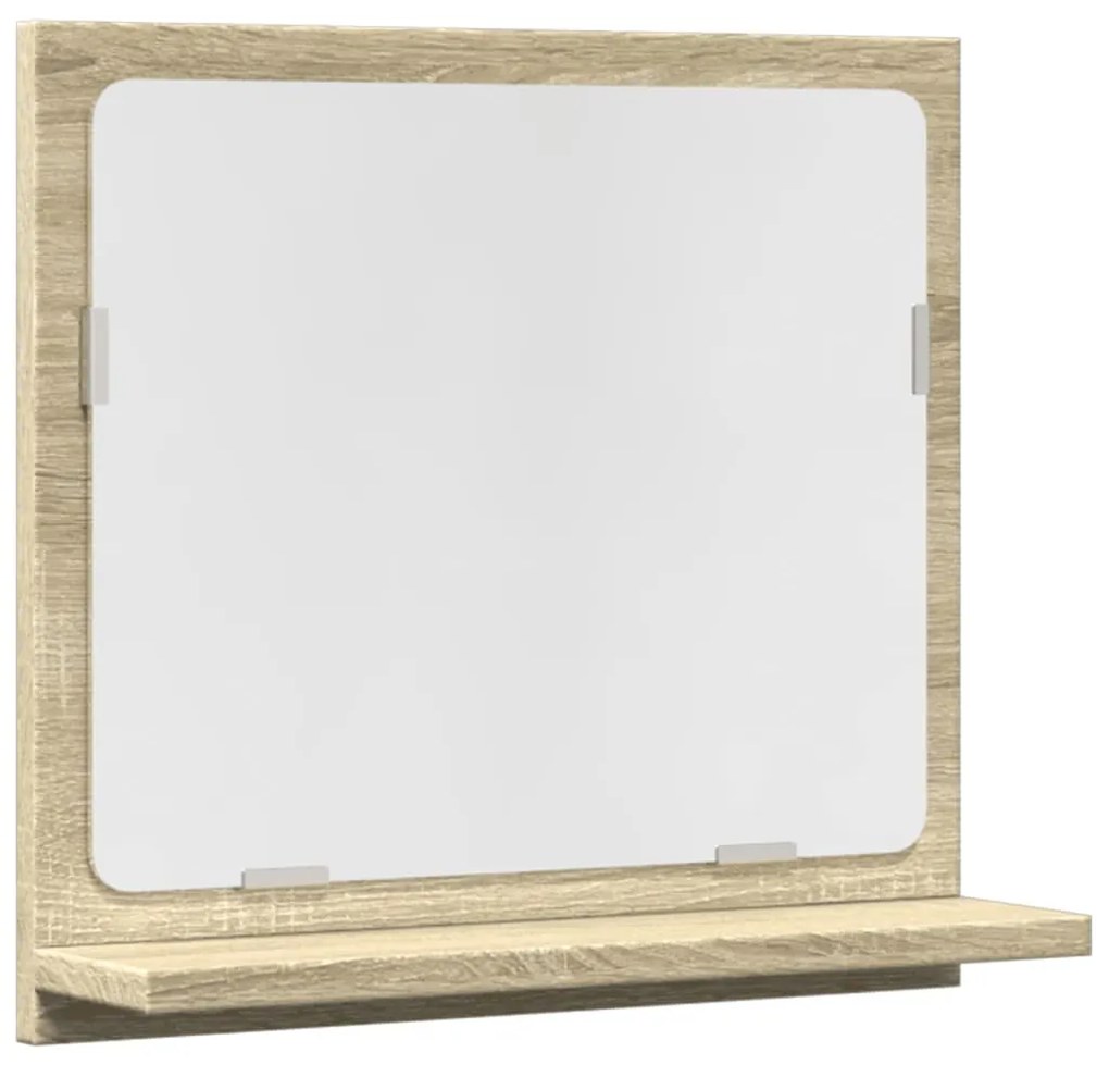 sonoma tölgy szerelt fa tükrös fürdőszobaszekrény 40x11x37 cm