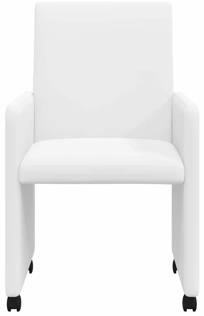 Kerekes Étkező Székek 2 pcs Fehér 57 x 66 x 94 cm Műbőr