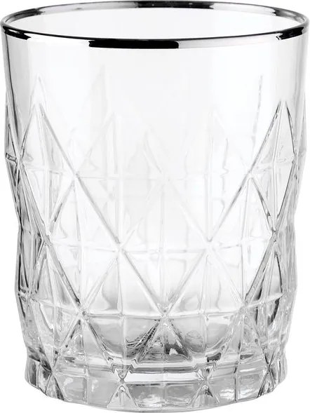 UPSCALE vizes pohár ezüst szegéllyel 345 ml, 6 db-os készlet