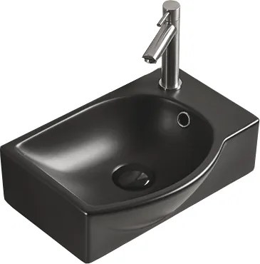 Mexen Mista balra néző pultra szerelhető mosdó 40 x 28 cm, fekete matt - 22174085L