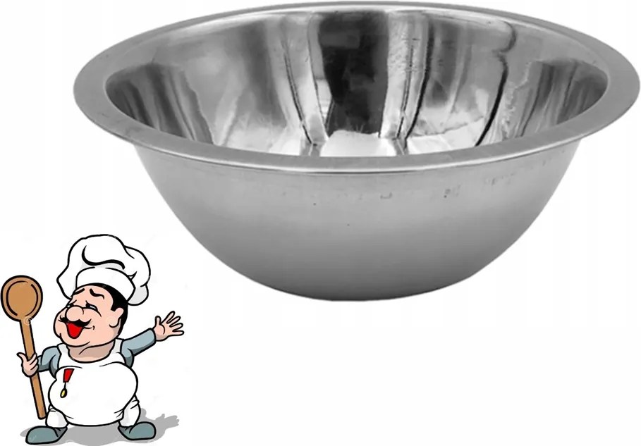 Kerek acél tál, 24 cm