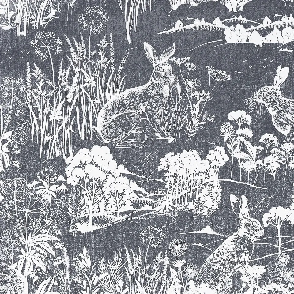 Arthouse Signature 2 Meadow Hare kék-szürke nyuszis papír tapéta – 909606
