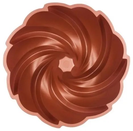 KITCHISIMO 24 cm-es, szélforgó mintájú, rézszínű kuglófform