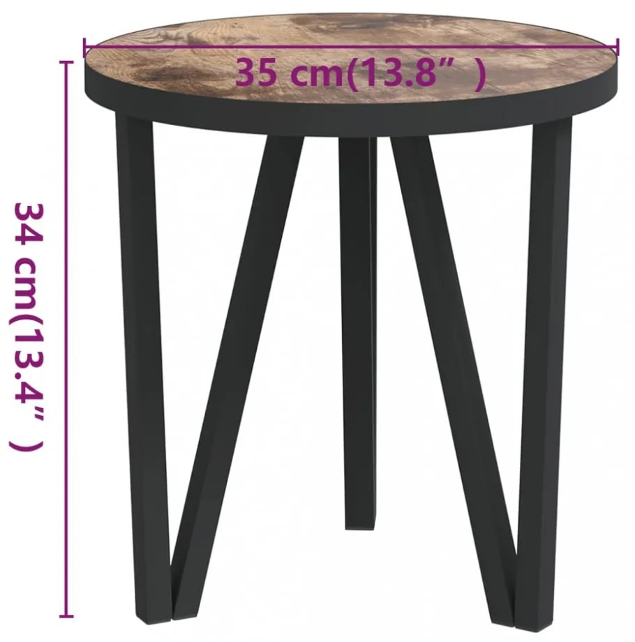 fekete-sárga MDF dohányzóasztal Ø35 cm