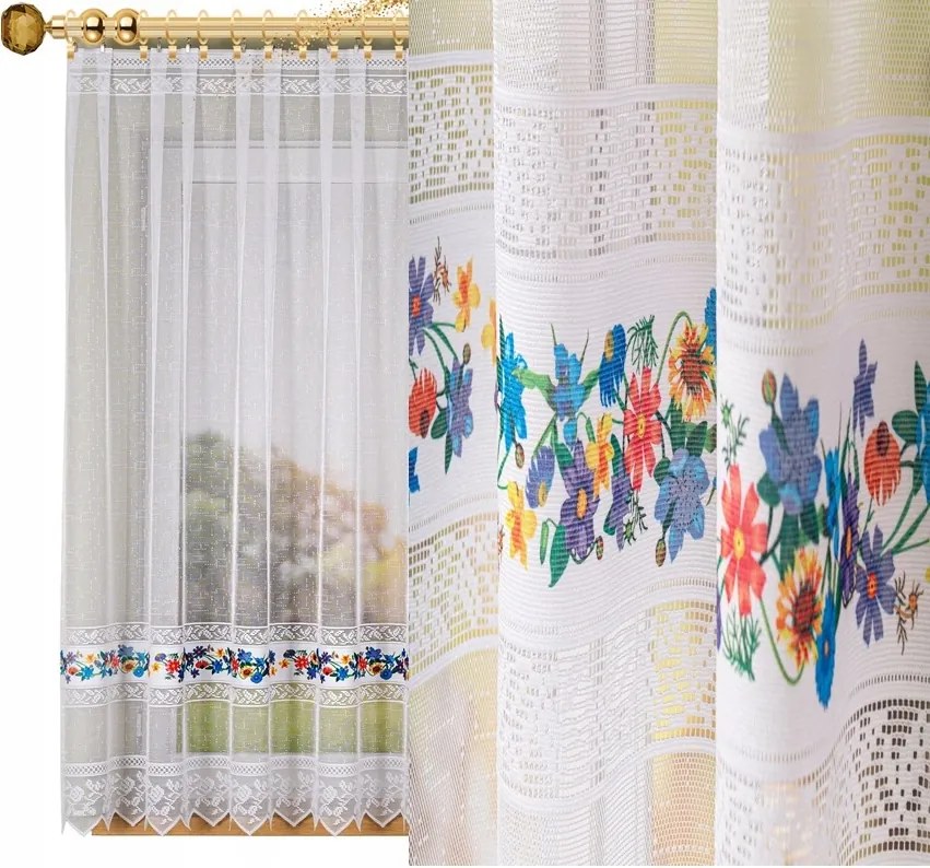 Jacquard mintás függöny 007972 500x160cm egyszerű virágmintás (szegélyekkel)